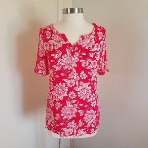 Croft & Barrow Pink Rolled Sleeve Top